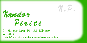 nandor piriti business card