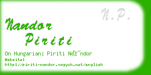 nandor piriti business card